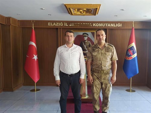 Kaymakamımız Sn.Fatih CIDIROĞLU, Elazığ İl Jandarma Komutanı Jandarma Kıdemli Albay Gökhan İNAN'a veda ziyaretinde bulundu.